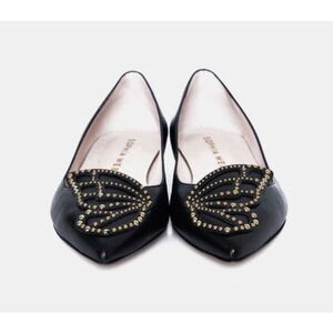 Sophia Webster Butterfly Leather Flat Heel Studs Ballerina in Black NWB Size 37